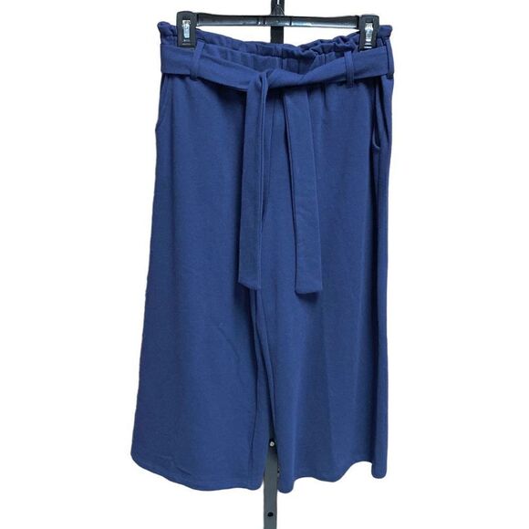 Ruby Rd. Navy Wide Leg Crop Pants Size Small Petite - Picture 1 of 4